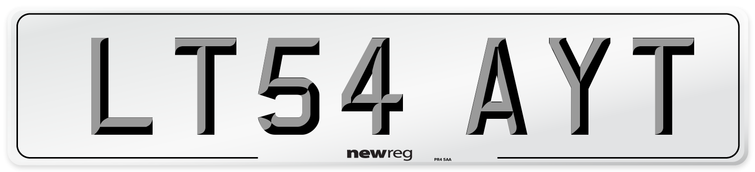 LT54 AYT Number Plate from New Reg